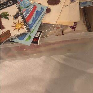 Materials and tools for Scrapbooking with many different items!